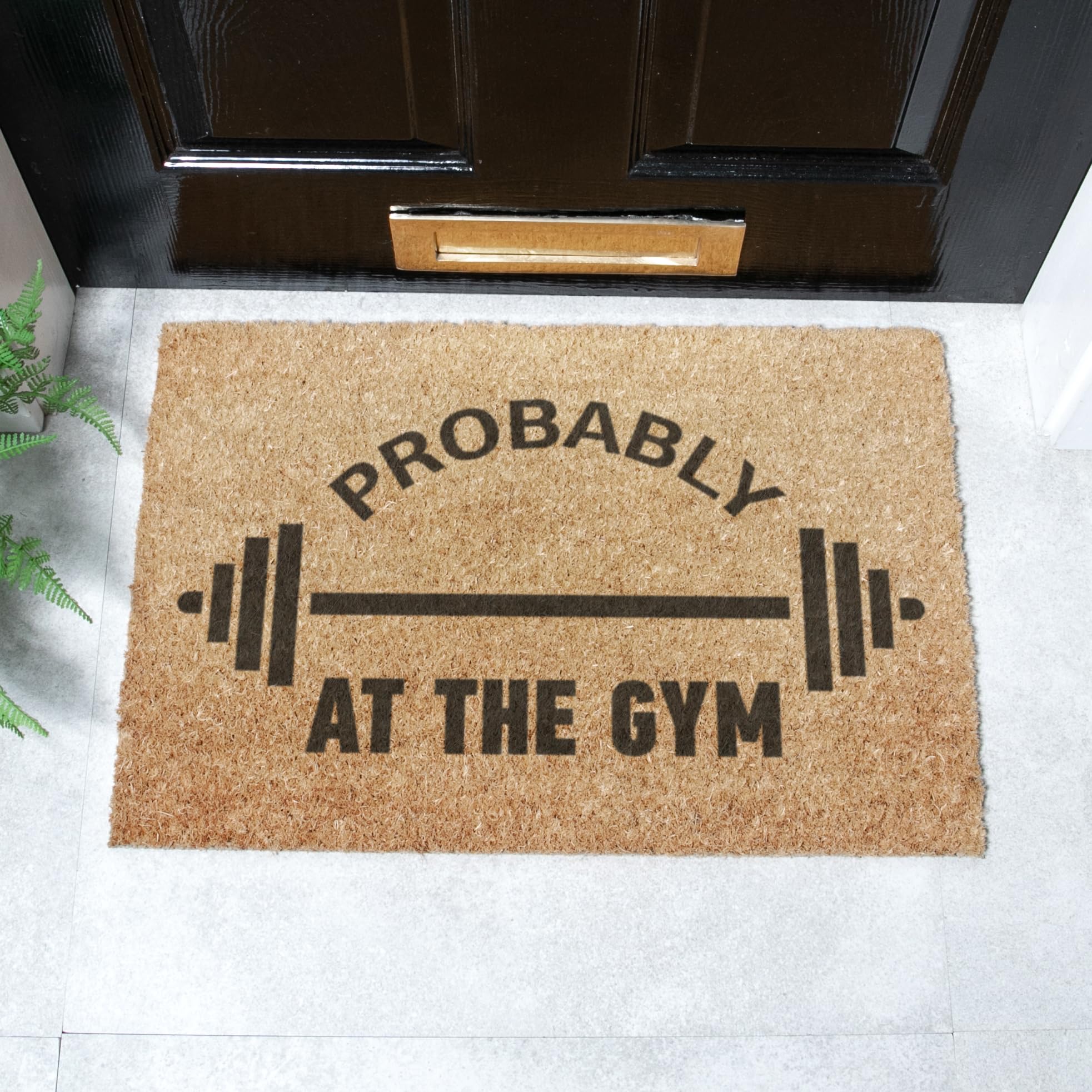 Artsy Mats - At the Gym Doormat - Made from Tufted Coconut Fibre - Non-Slip Natural Rubber Backed Door Mats Indoor - Heavy Duty, Decorative Outdoor Mats (60x40cm)
