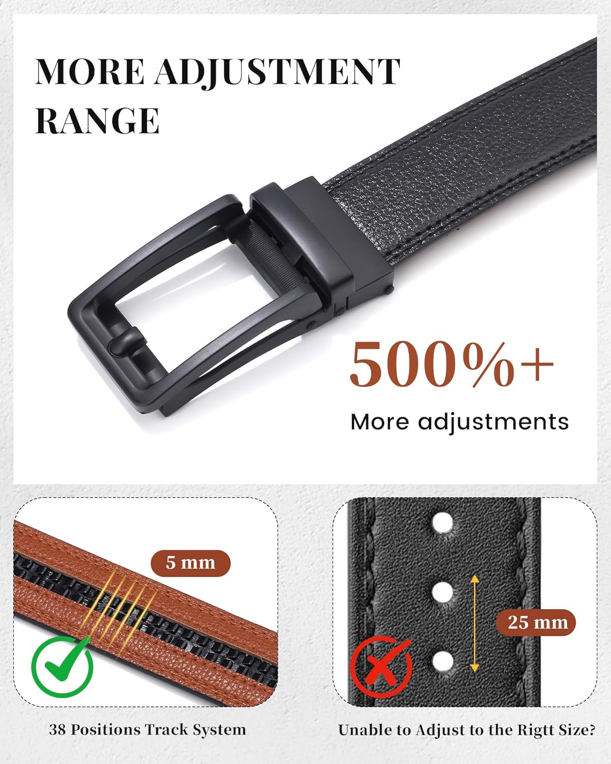 AWAYTR Ratchet Dress Belt for Men - Adjustable Comfort Click Belts for Jeans with Slide Buckle - Image 2