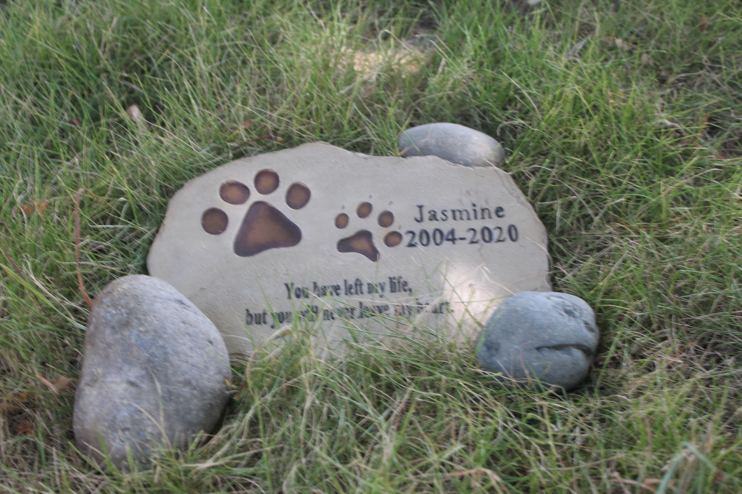 JHB Personalizzato Pet Memorial Pietre per Cane Gatto, Stampe Paw Personalizzate Cat Dog Memorial Garden Stepping Stones Cane Pietra Tomba del Gatto All'aperto