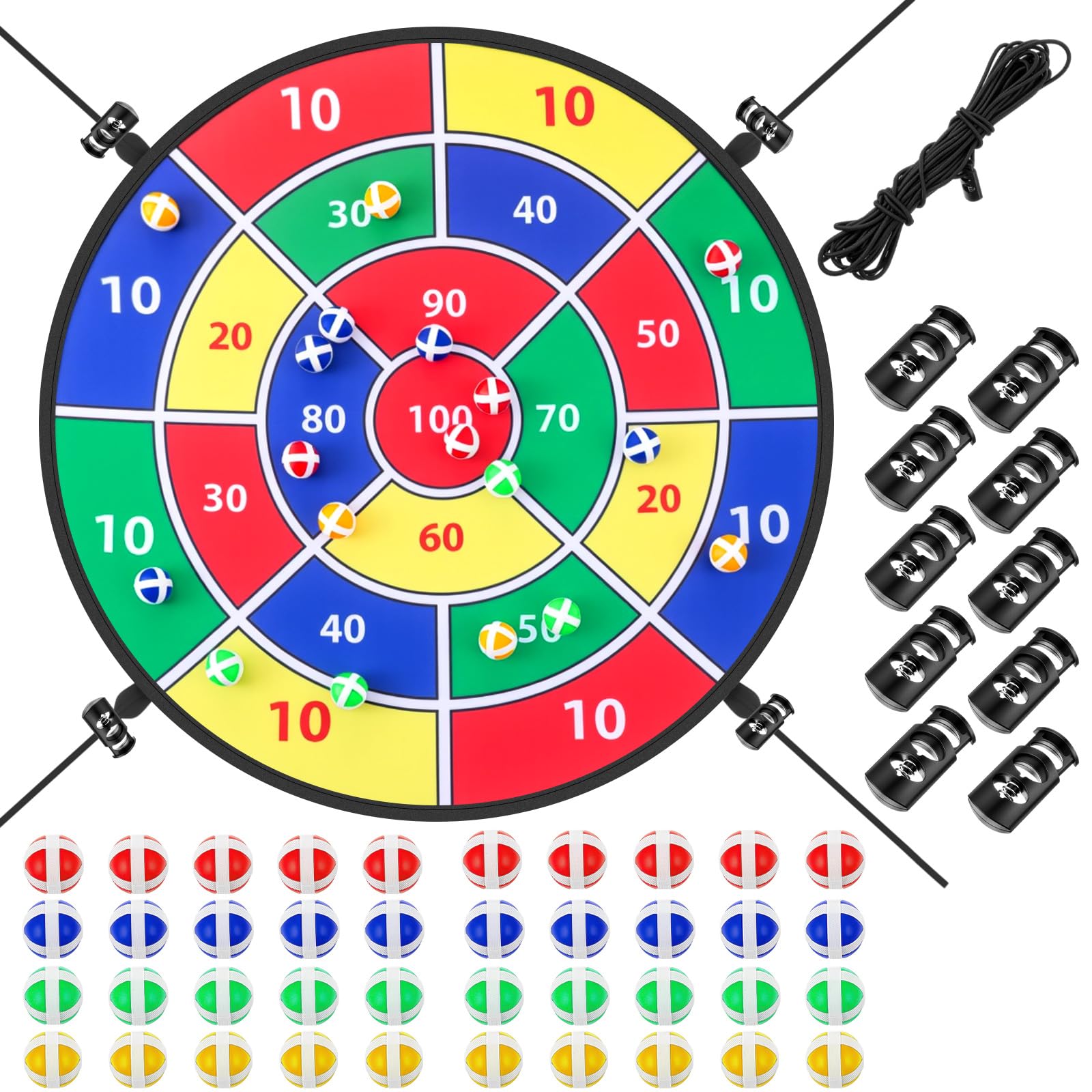 29 Large Dart Board with 40 Sticky Balls Trampoline Dartboards for Indoor Outdoor Sport Party Play Trampoline Birthday Gifts