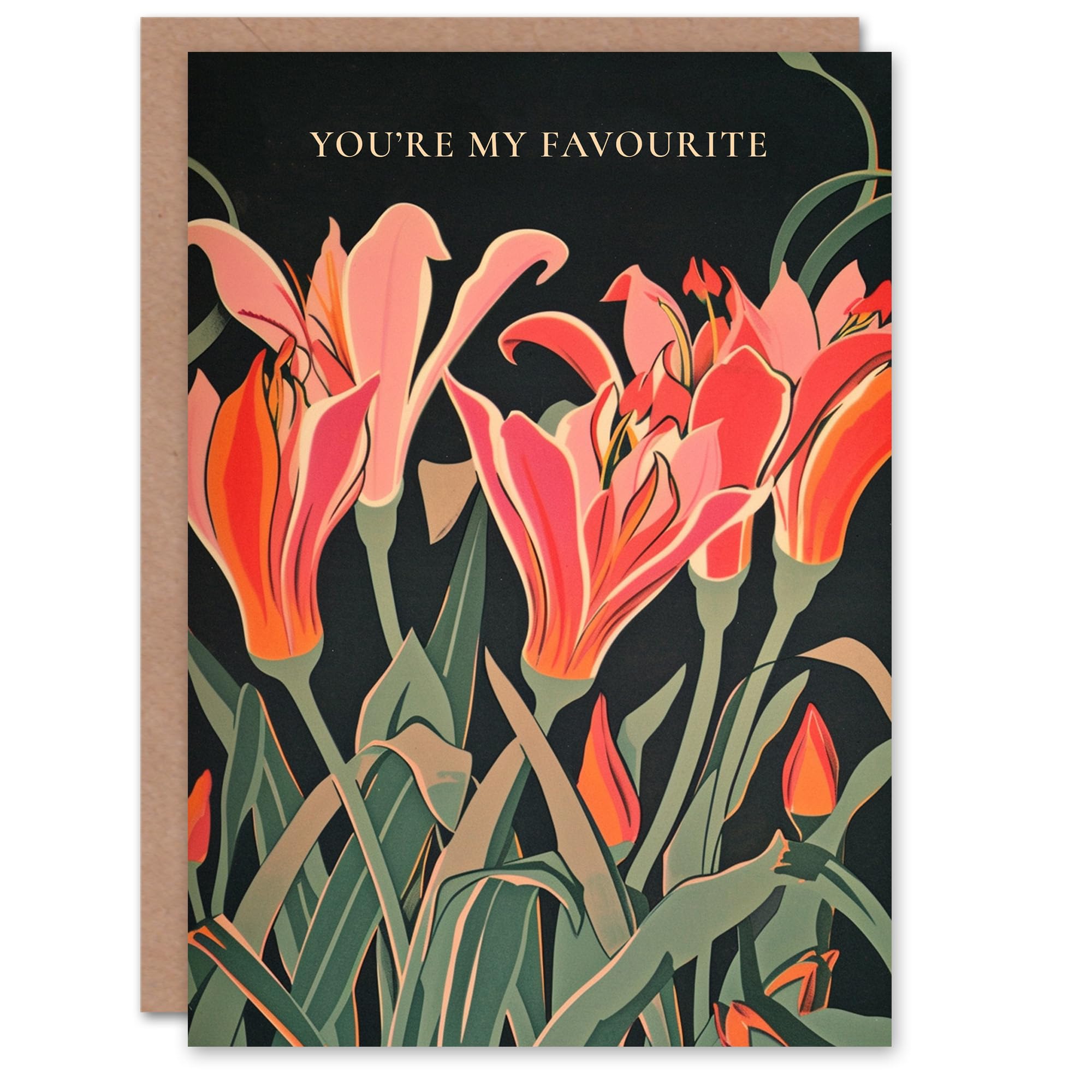 Artery8 Birthday Card Favourite Lily Blossom Flower Bouquet Design For Her Gran Sister Niece Daughter Wife Woman Greeting Card