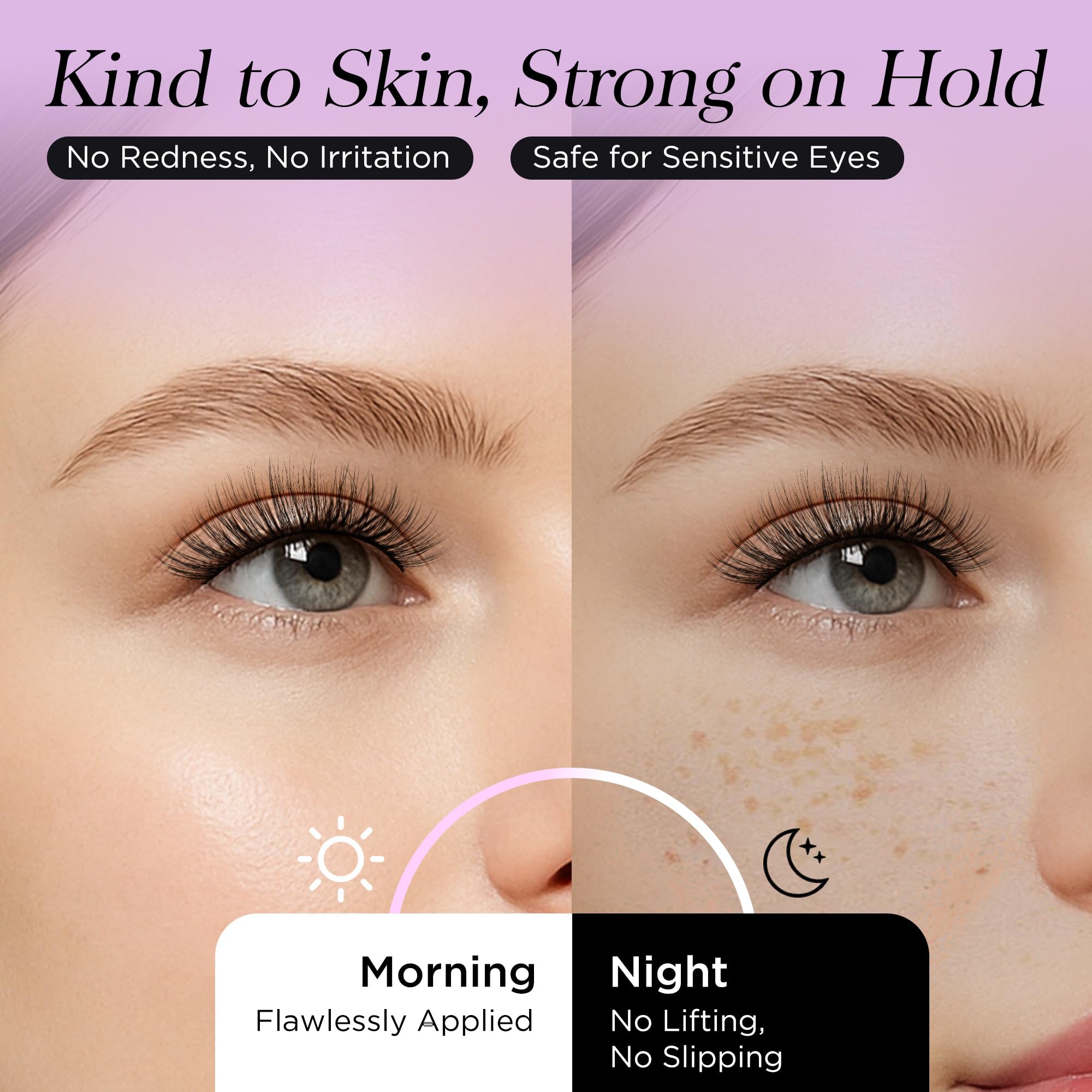 BEYELIAN Self Adhesive Eyelashes Natural Look, Pre Glued Wispy False Lashes No Glue Required, Faux Mink Eyelashes 5 Pairs