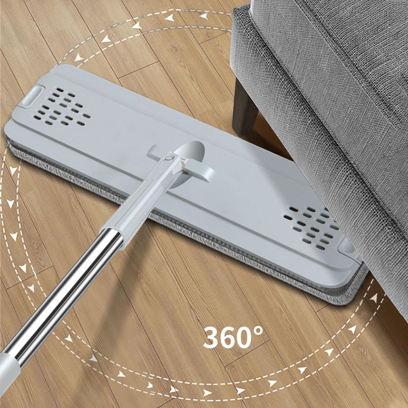 Juego de cubo de trapeador - Fregona de microfibra para suelo, cubo de trapeador plano | Fregona para pasteles y cubo con 6 almohadillas de microfibra lavables, cubo multiusos, fregona para azulejos