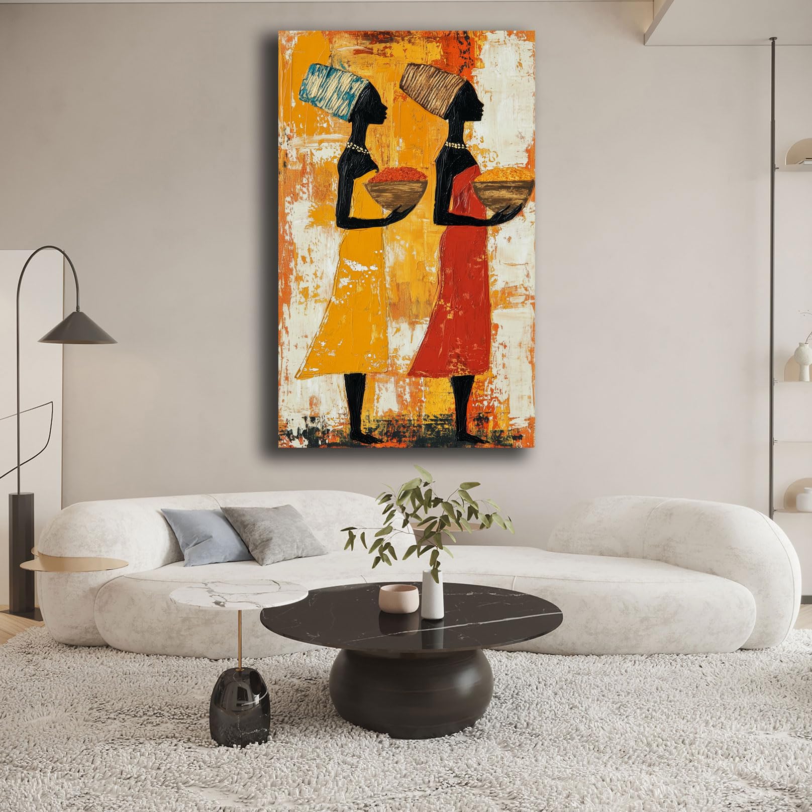 Printerland Quadro Soggiorno moderno Etnico Stampa su tela Canvas Astratto Camera da Letto (1, 50x100 cm, Canvas intelaiato)