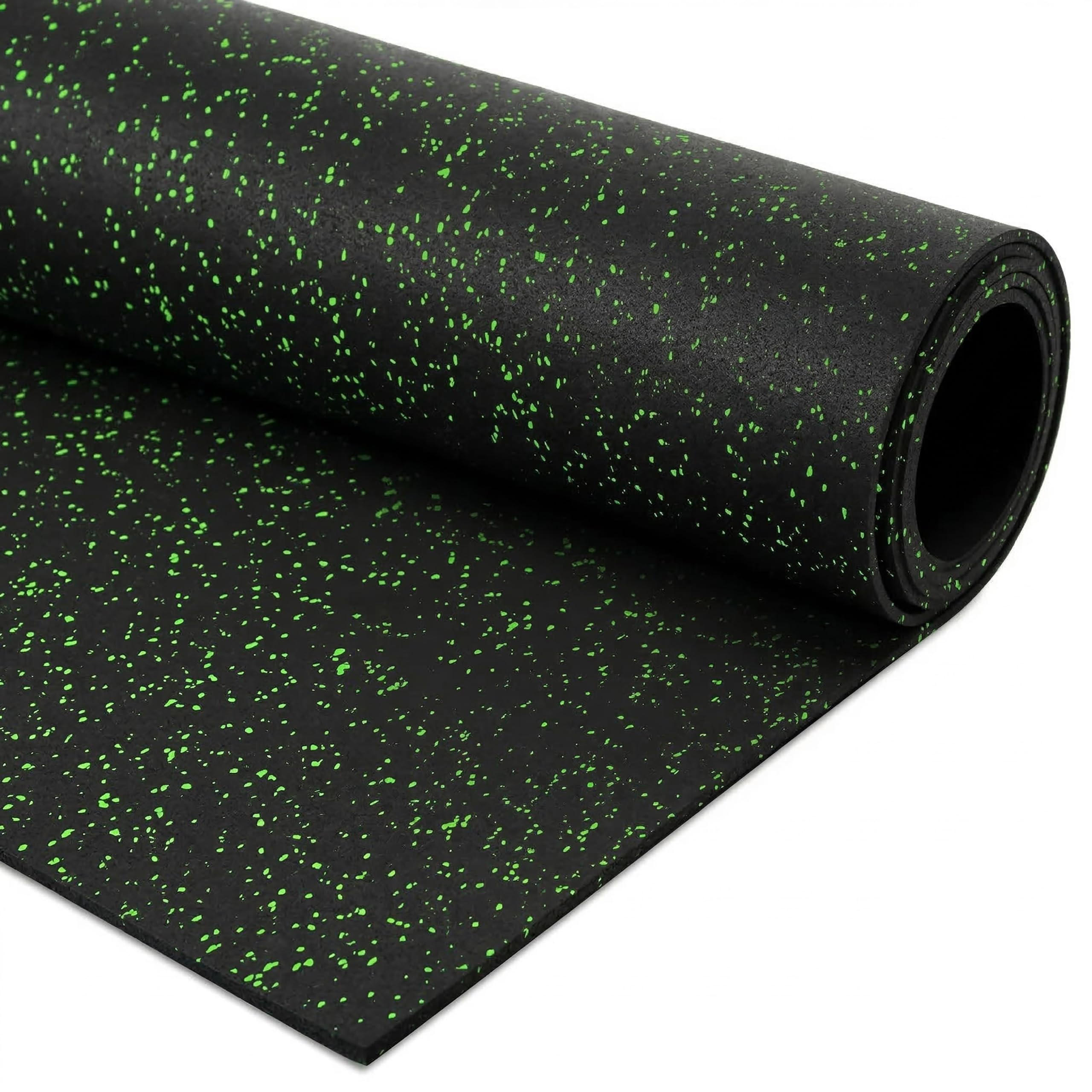 Traxxon by FlooringInc Rubber Gym Flooring Roll, Heavy Duty Recycled Rubber Floor Mats for Home Gym, Garage Gym Floor Mat, Horse Stall Mat (1/4" Thick | Green | 5-Pack 4'x10' | 200 Sq Ft)