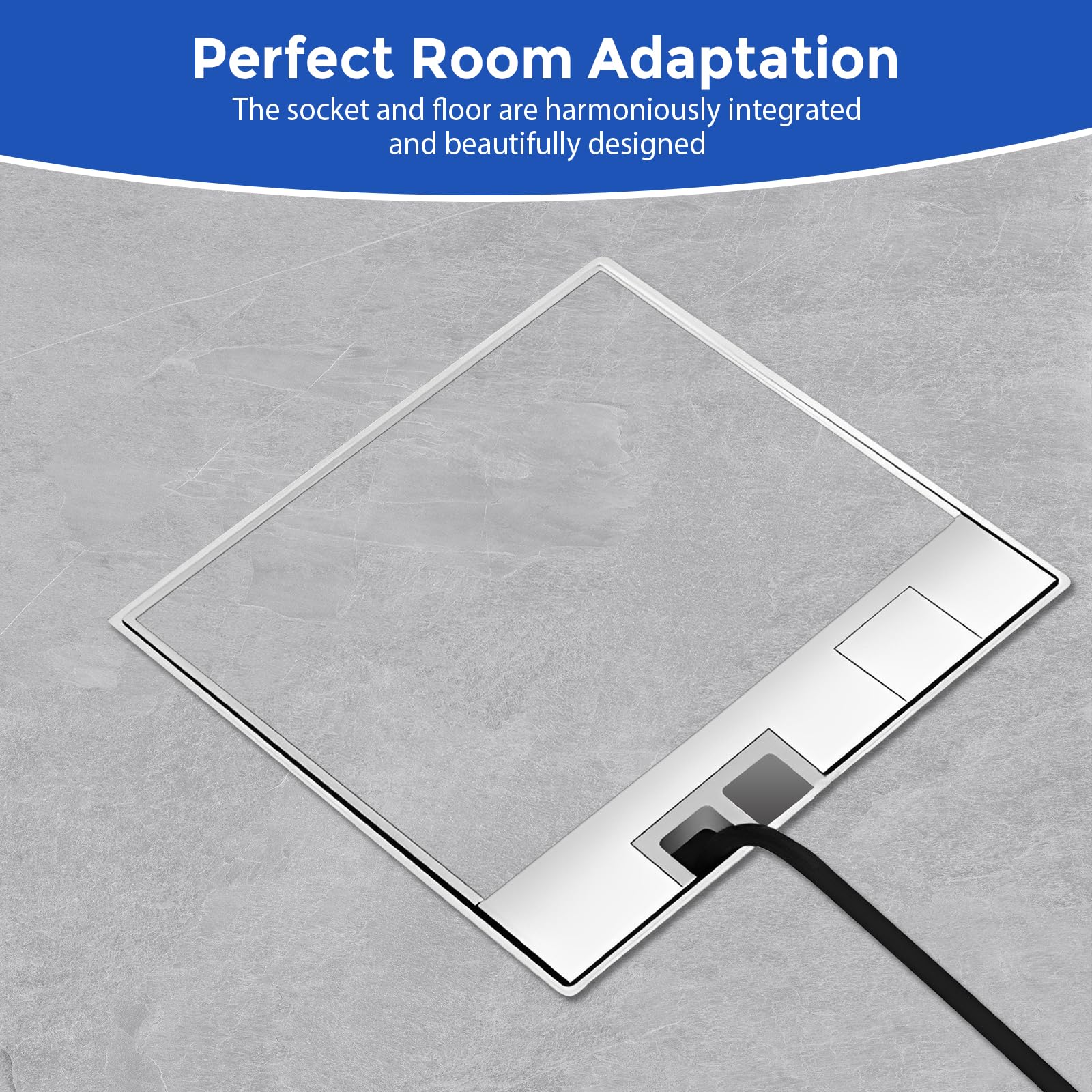 Scatola da Pavimento per Presa a Scomparsa | Set Presa 16A 4000W Acciaio Inox con Porta Rete, Esterna Impermeabile Incassabile per Uffici, Hotel, Scuole (1 Prese)