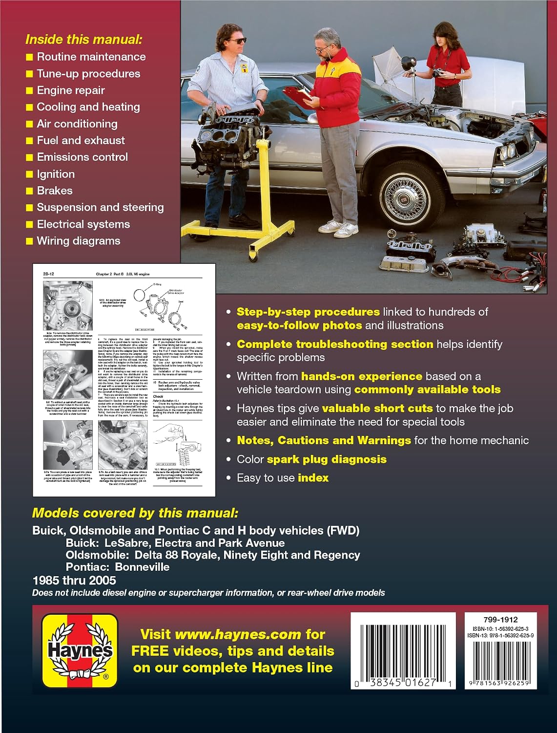 Buick, Oldsmobile & Pontiac Full-Size Models 1985 thru 2005 Haynes Repair Manual: Covers Front-Wheel Drive Models