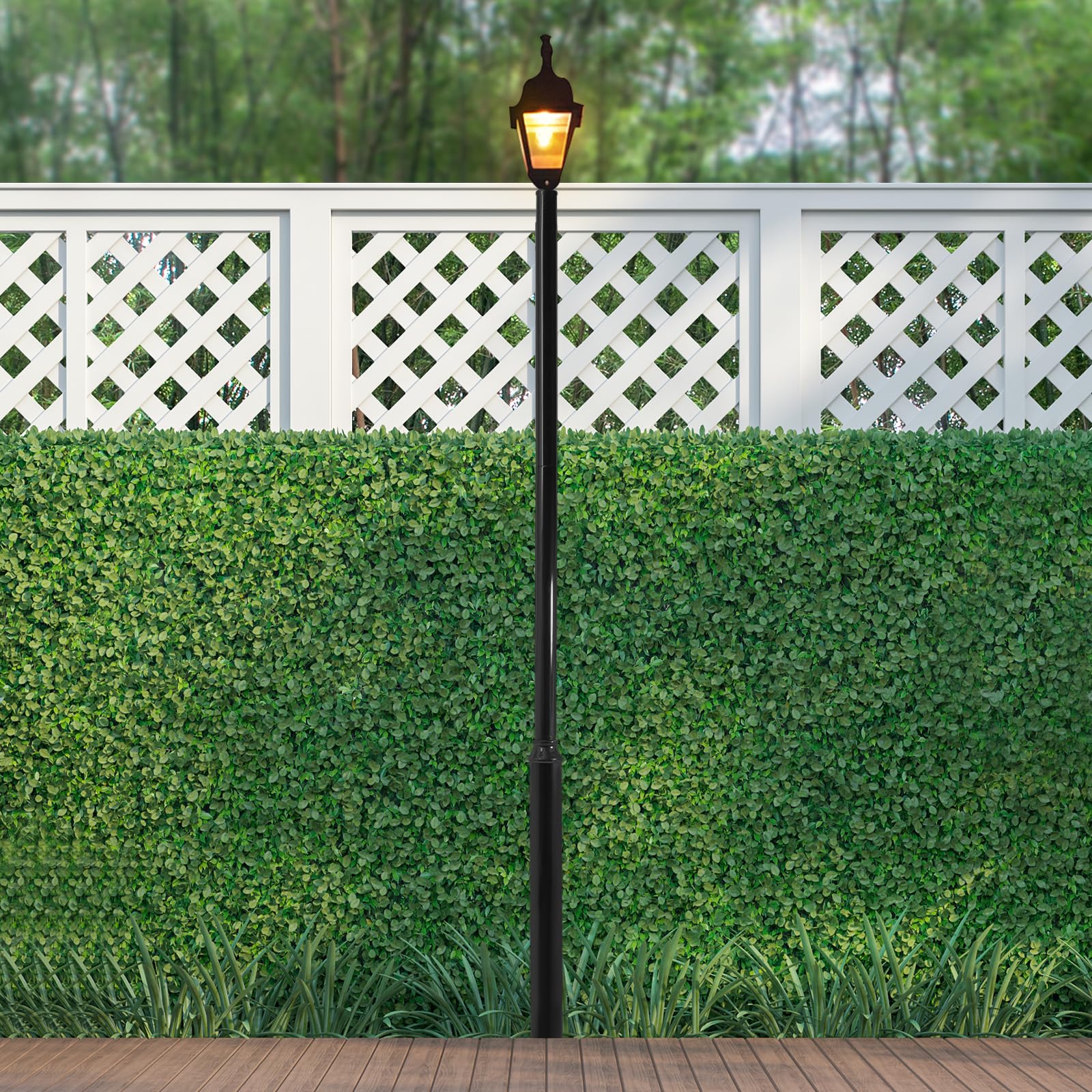 Asta per illuminazione stradale, asta divisa, adatta per strade all'aperto, portata 100 kg, acciaio zincato di alta qualità, per lampade da giardino e illuminazione esterna (3 m)