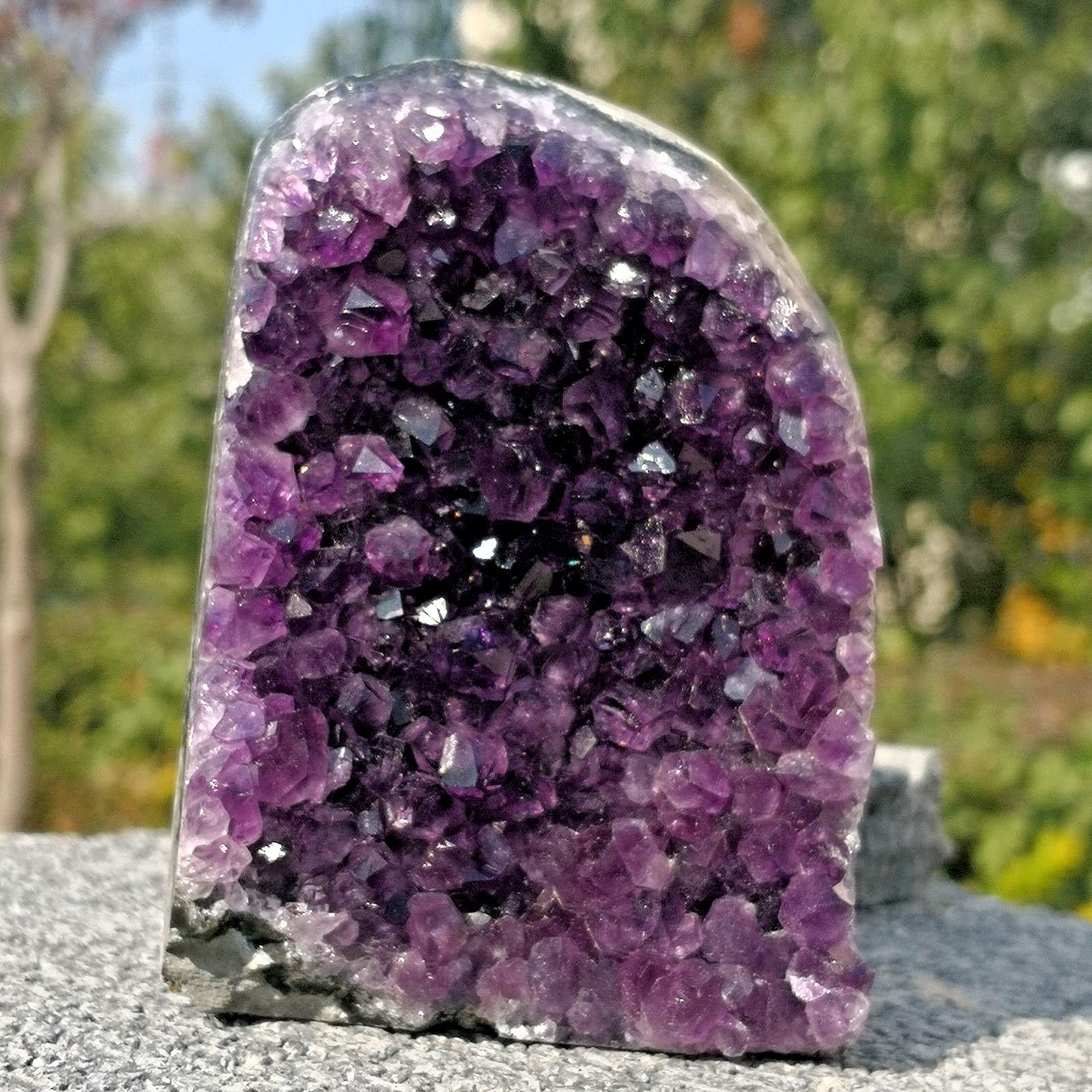 For Alrededor de 100g/200g/300g/400g/500g geoda de Amatista Natural Cuarzo racimo Cristal espécimen Piedras Preciosas y Cristal decoración de la habitación (Size : 400g)