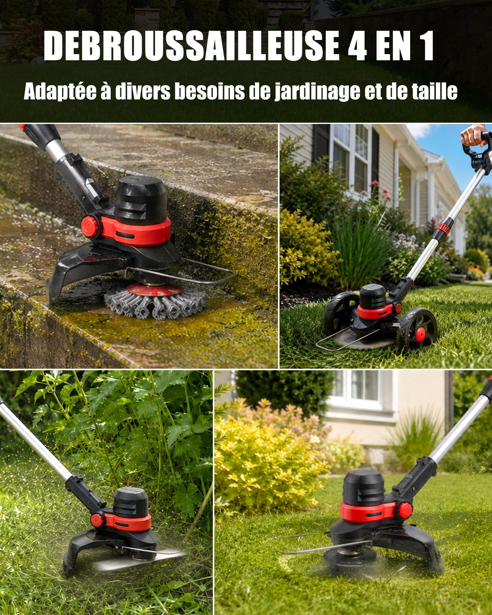 Coupe Bordure sans Fil pour Makita Débroussailleuses Batterie, 30cm Coupe