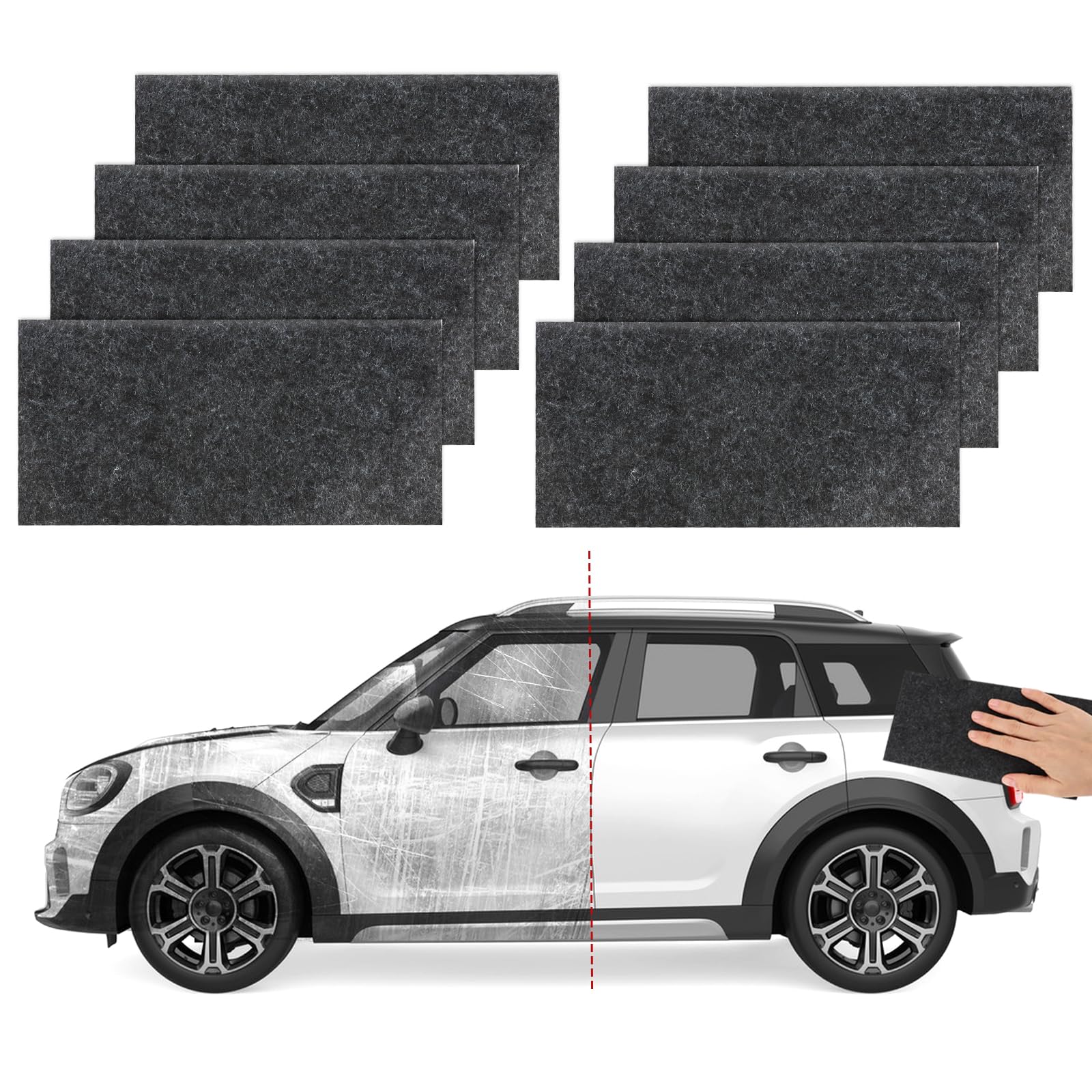Kit Réparation Rayures Voiture - Pâte + Chiffon Nano, Pour Rayures Légères, Efficace Sur Toutes Couleurs - 7
