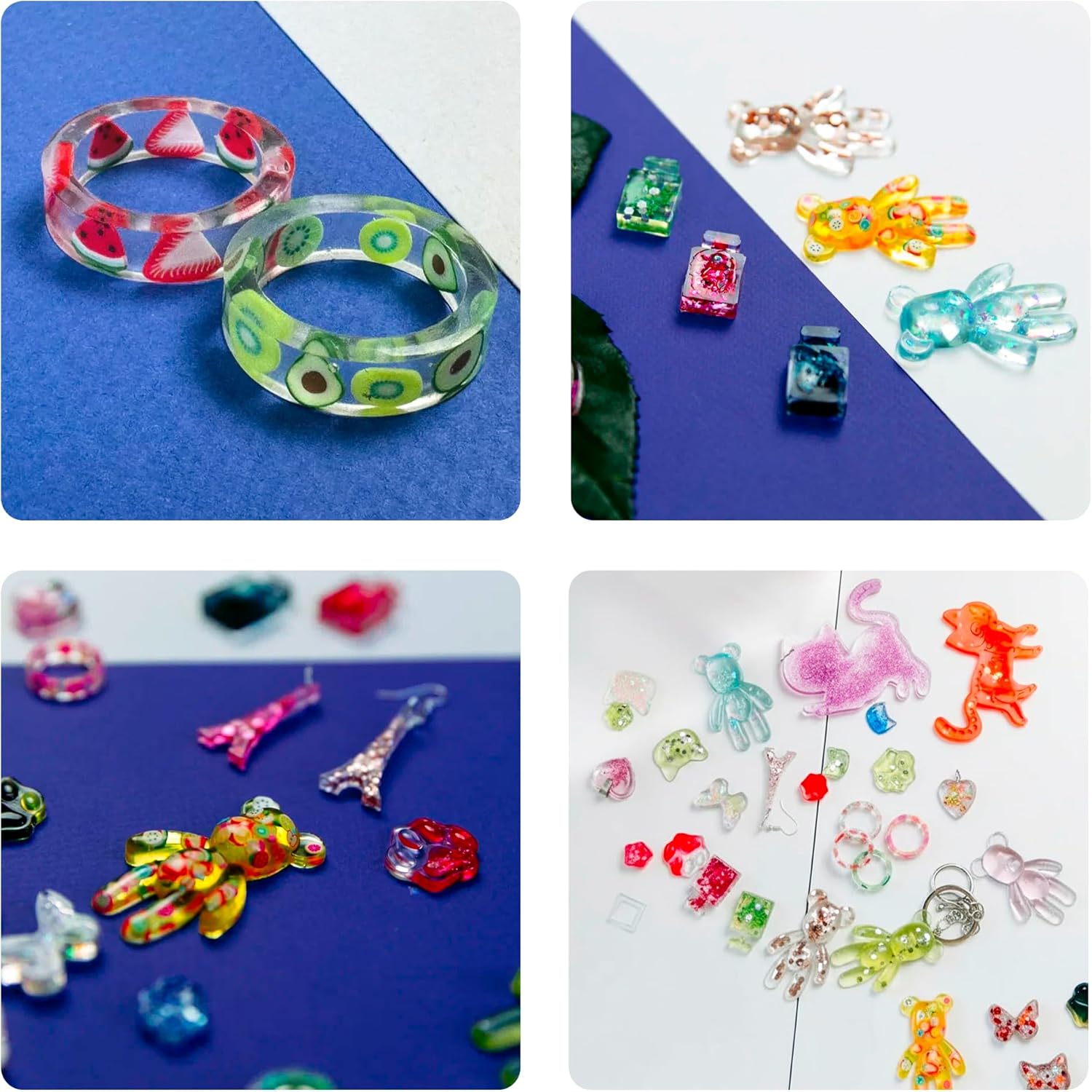 ESAM Group 300 Piece UV Resin Jewelry Making Kit for Kids, Teens & Beginners – Complete Starter Set with UV Lamp, 6 Silicone Molds, 48 Glitter Jars, Pigments, Dried Flowers & Tools