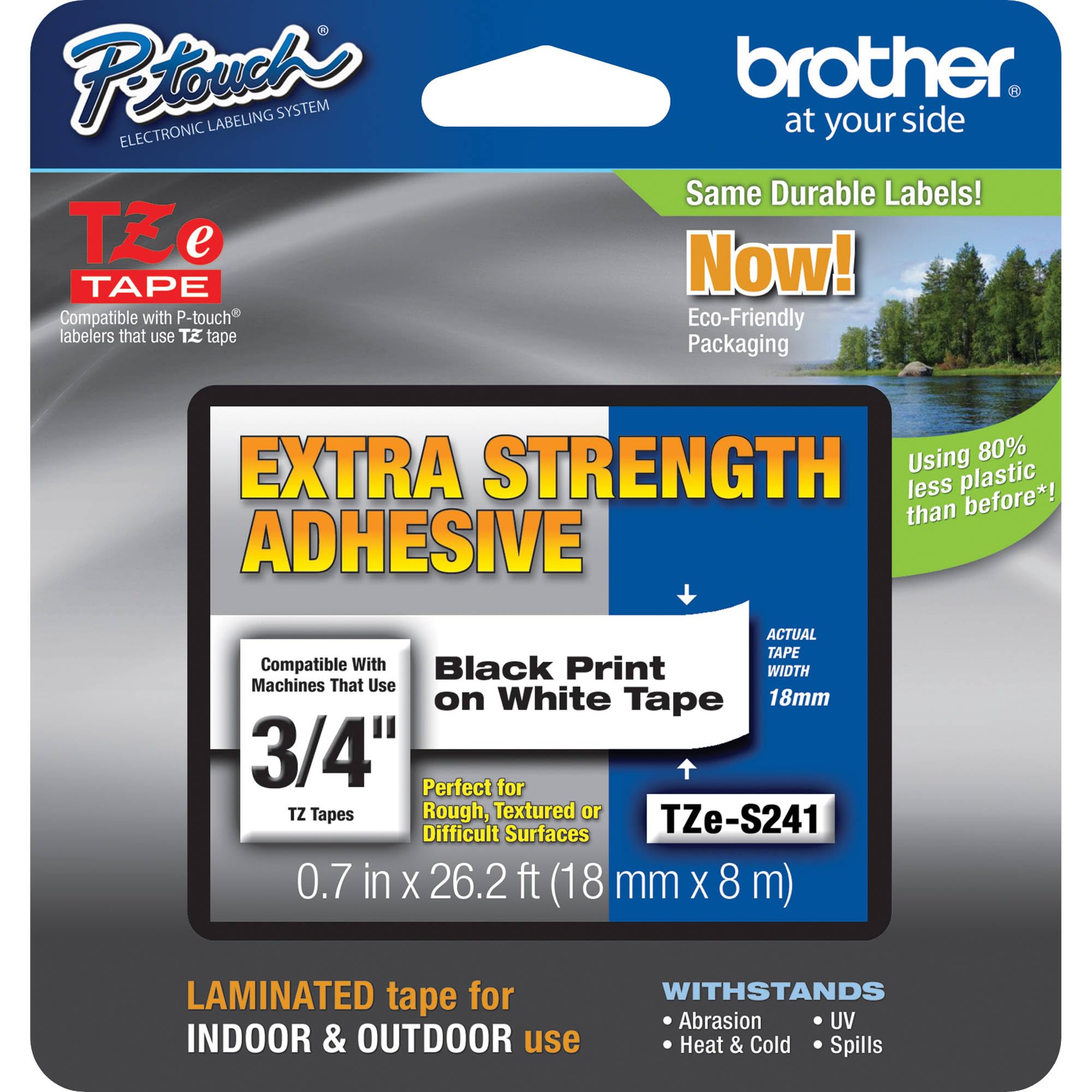 Brother Extra Strength Adhesive Tape, Extra Resistant - Tze-S241