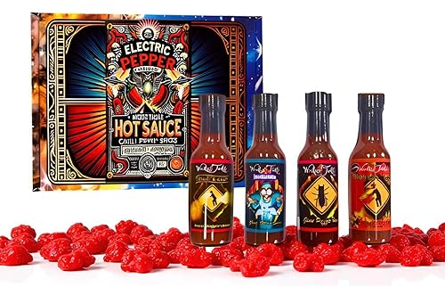 Paquete de 4 Salsa picante de pimiento fantasma y habanero Wicked Tickle