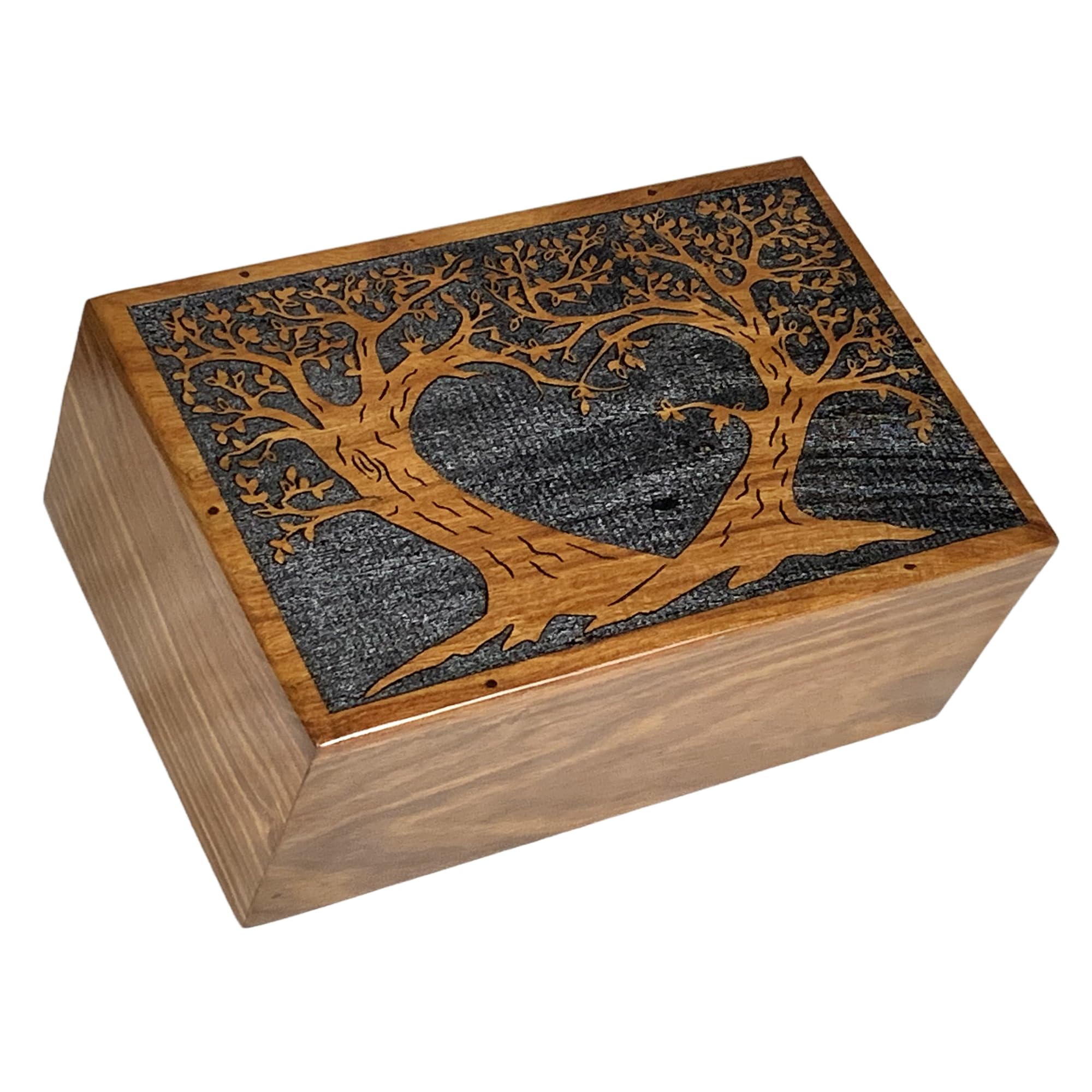 Prime Art Natural Wooden Tree of Life Cremation Urn for Adult Ashes, X Large (11 x 7.5 x 6") 300Cu/In