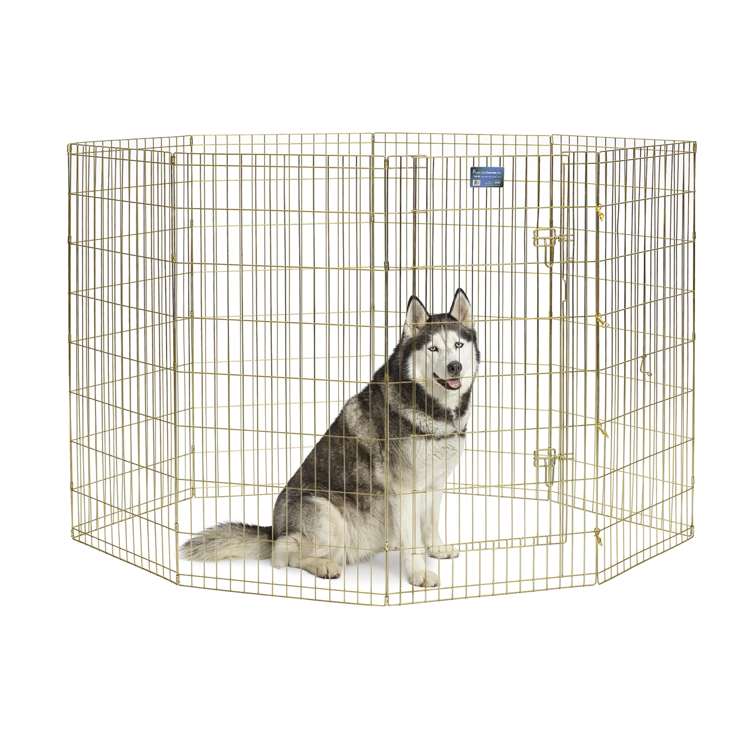 MidWest Homes for Pets Recinto pieghevole, in metallo con porta, 60,96 x 121,92 cm (La x A), zinco dorato, 548-48