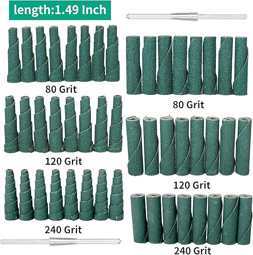 Miniatura 2 de Rollos de cartucho de 1-12 pulgadas con mandril de vástago de 18 para herramientas rotativas Dremel Rollo de papel de lija de grano 80 120 240 para