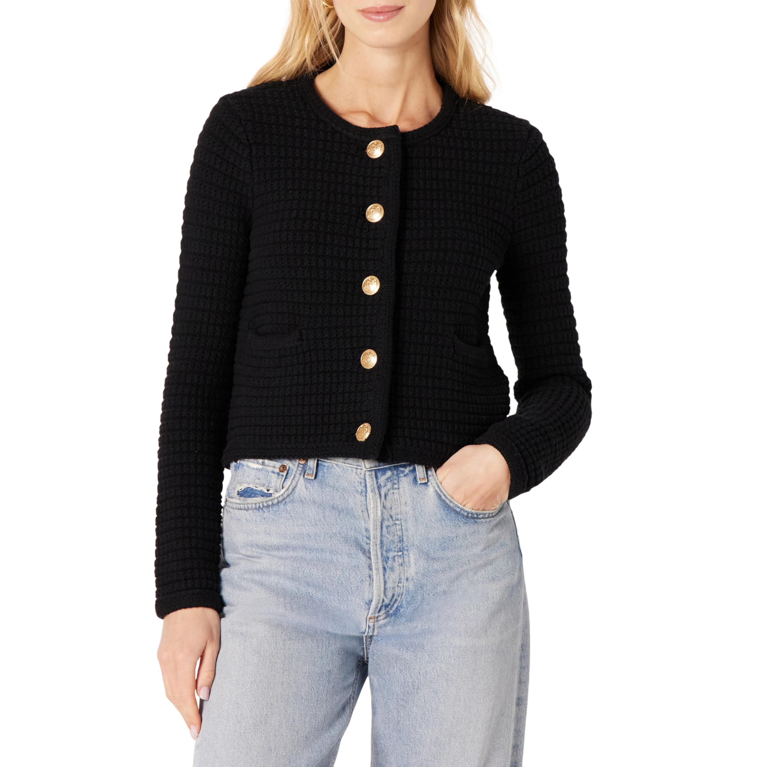 Amazon Essentials Women's Regular-Fit Midweight Cardigan Sweater, Black, XX-Large
