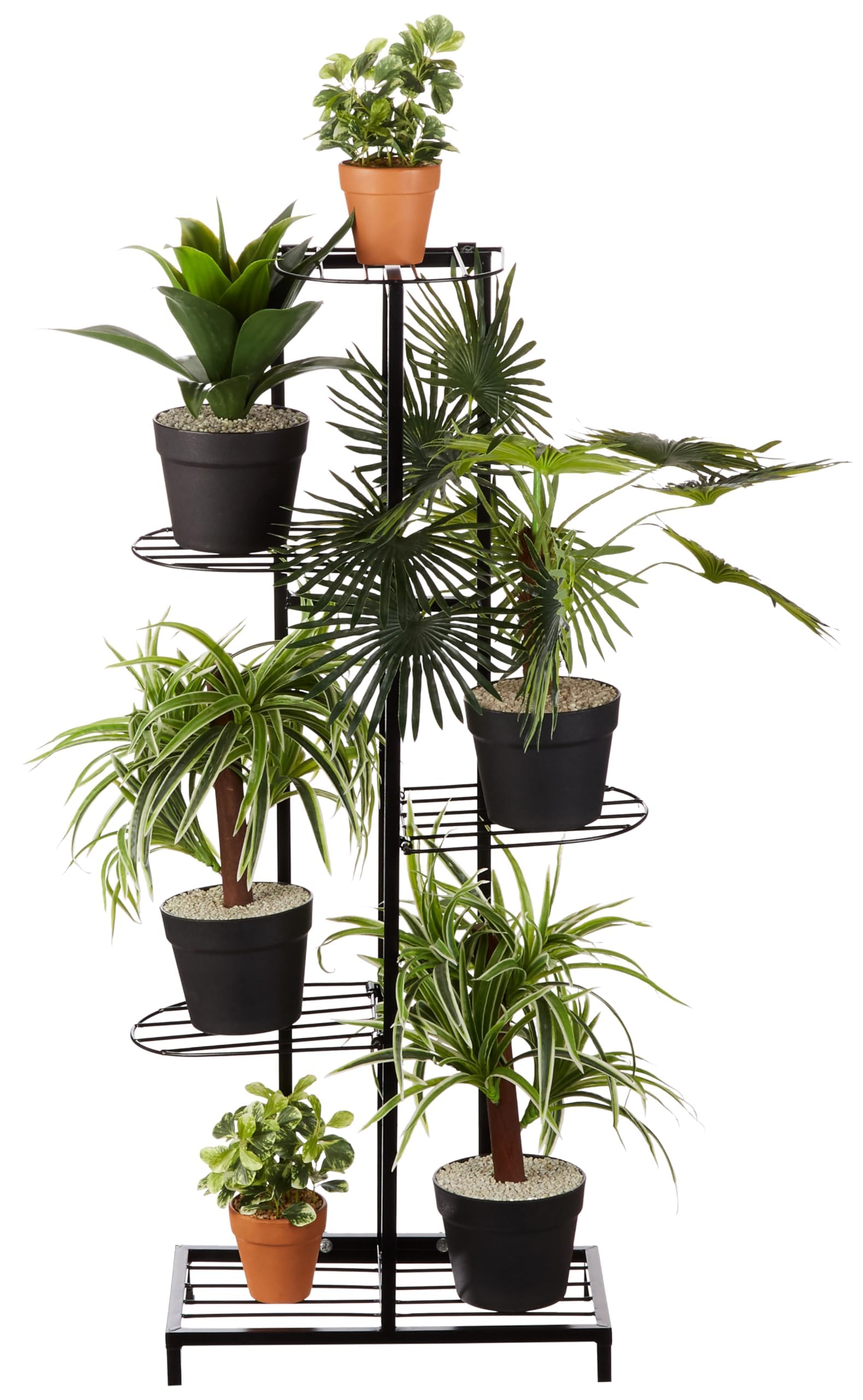 Amazon Brand - Solimo 6 Tier Metal Potted Flower Pot Stand (Black) | Multi-level Plant Stand For Garden Balcony Outdoor Indoor Living Room | Pot Stand (without pots)-image-24