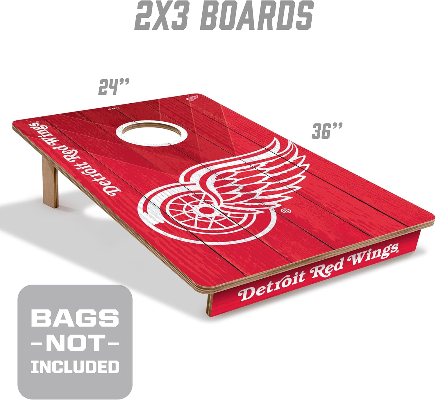 YouTheFan NHL 2’ x 3’ Wood Cornhole Game Detroit Red Wings