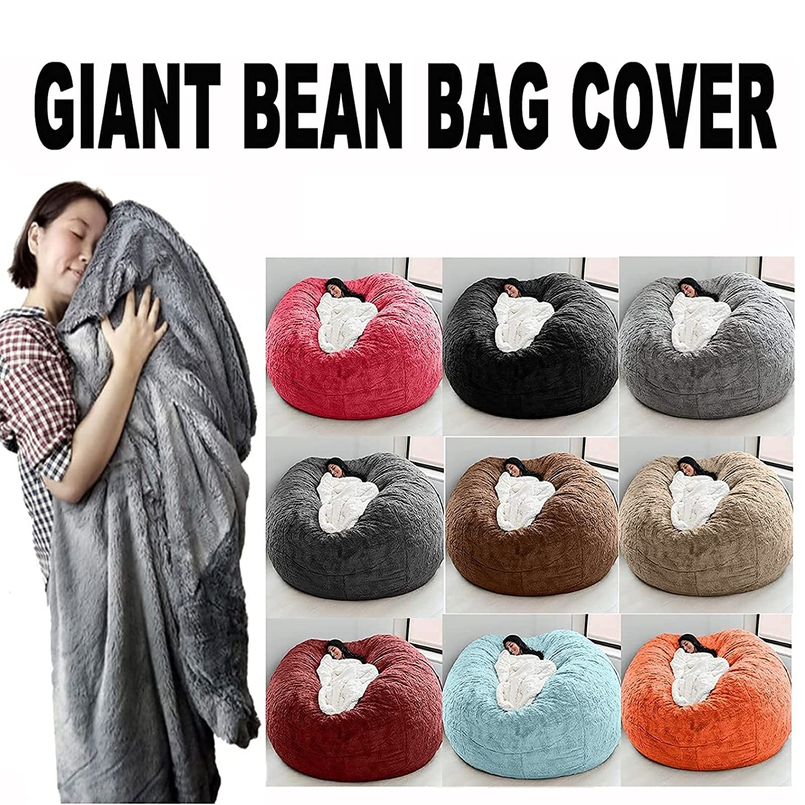 Sitzsack Hülle Ohne Füllung – DIY Beanbag Bezug Für Sofa, Sessel Oder Bodenliege – Größe S/M/L Wählbar