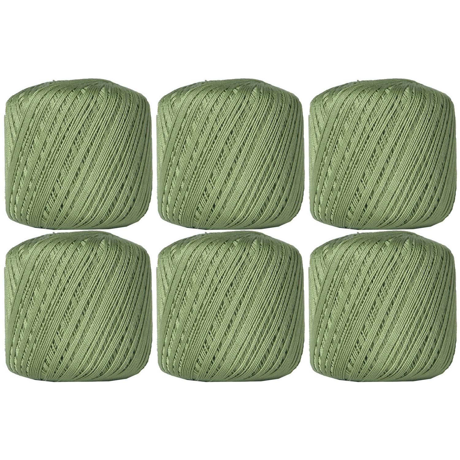 ThreadArt 100% Cotton Crochet Thread Size 10, 6 Ball Pack, Avocado 10