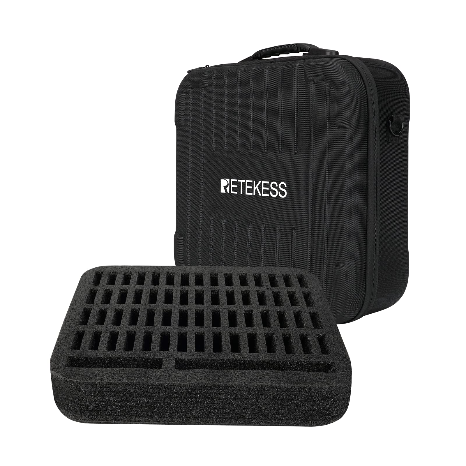 Retekess T130 Portable 60 Slots Storage Bag, Tour Guide System Storage Box with Internal Sponge TT110 and T130-T131 Tour Guide System