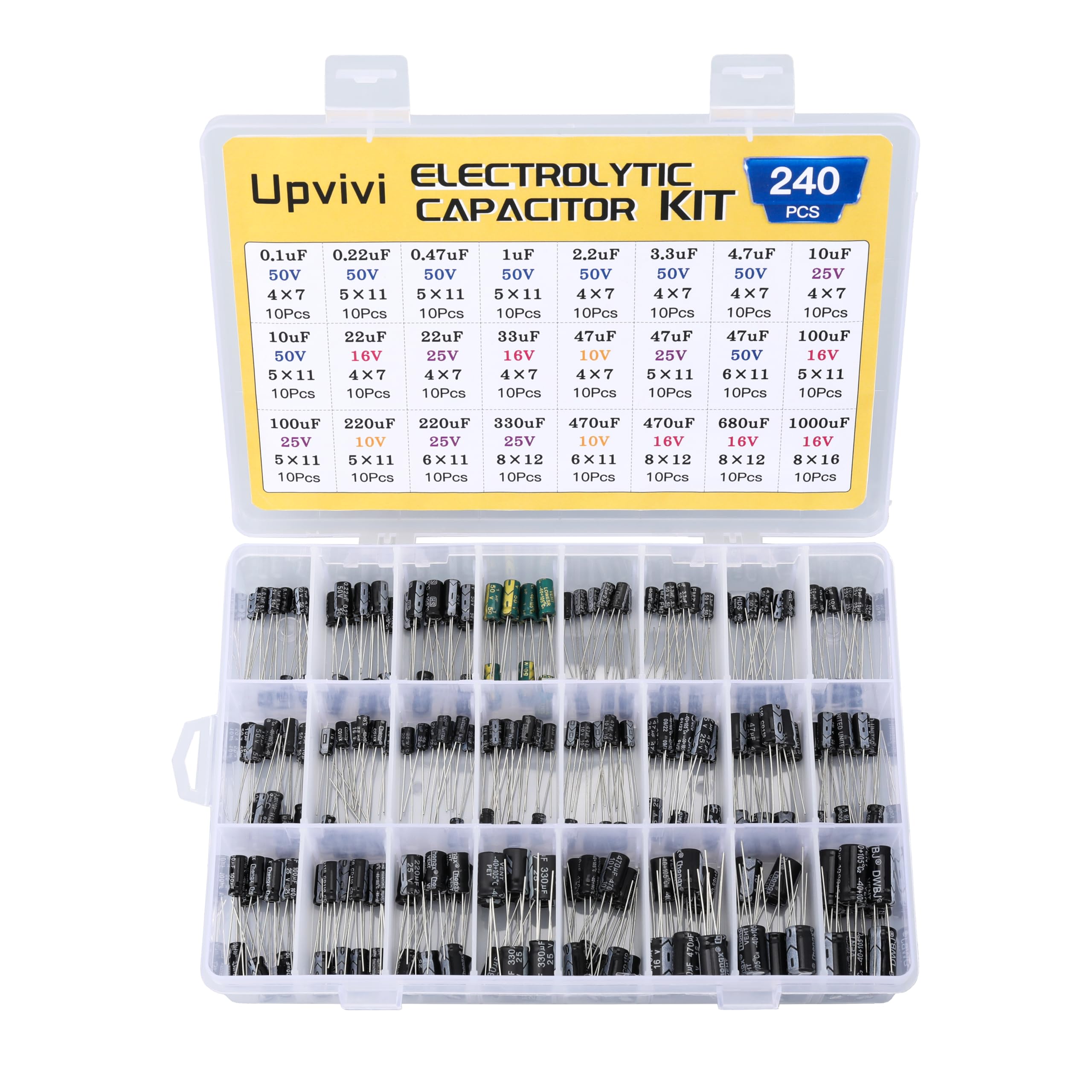 Photo 1 of Upvivi Electrolytic Capacitor Assortment Kit 240pcs