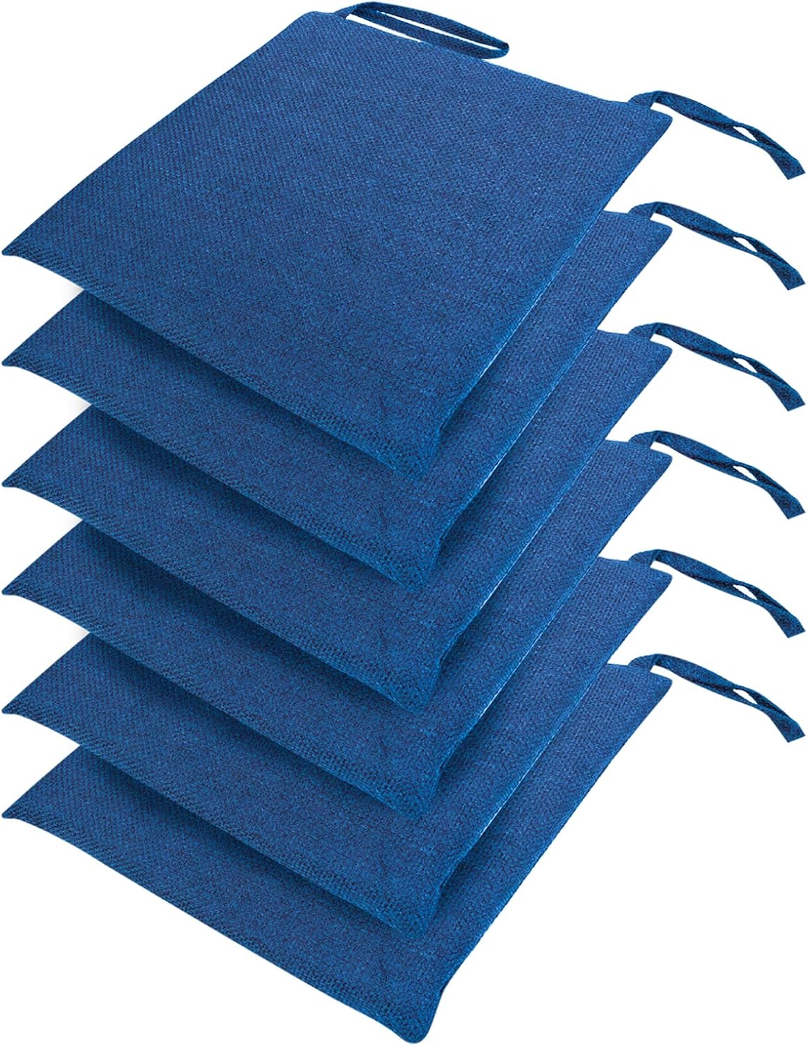 Set 2 Cuscini Coprisedie Cucina 40x40 Cm - Imbottiti, Sfoderabili, Con Laccetti, Made In Italy, Colore Arancio - Foto 11