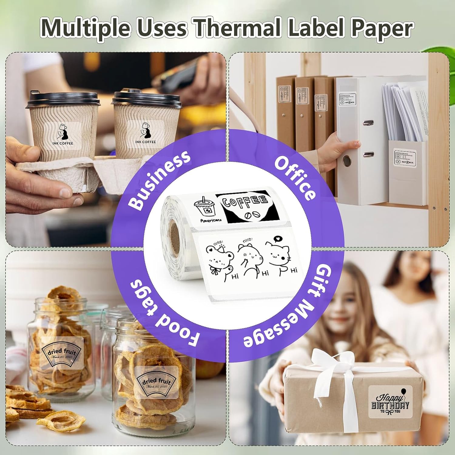 3 Rolls Transparent Square Thermal Labels,40x30mm Label Sticker for Phomemo M110/M220/241BT,for Ponek M100 Label Maker Printer,Waterproof Paper for Name,Logo,Barcode,Price,Design (200/Roll) - Image 4