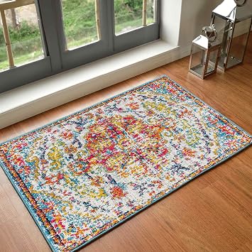 Livabliss Lou Asmara Vintage Runner   60x90 cm, Red, Orange, Teal & Beige