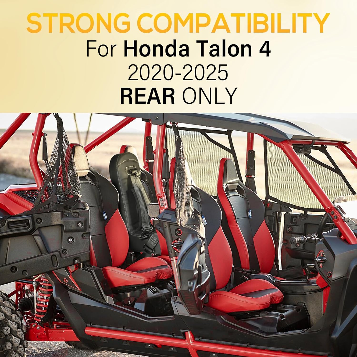 Rear Bump Seat with 4-Point Harness Jump Seat for Honda Talon 4 Seater 2020-2025 | Safe, Comfortable, Provides Better Vision