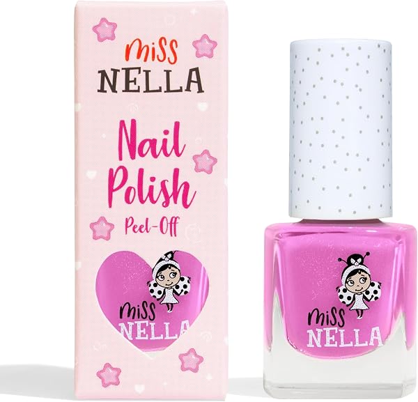 Miss Nella BLUEBERRY SMOOTHIE- Esmalte de uñas especial morada con brillantina para niños, con fórmula despegable, a base de agua y sin olor - 1