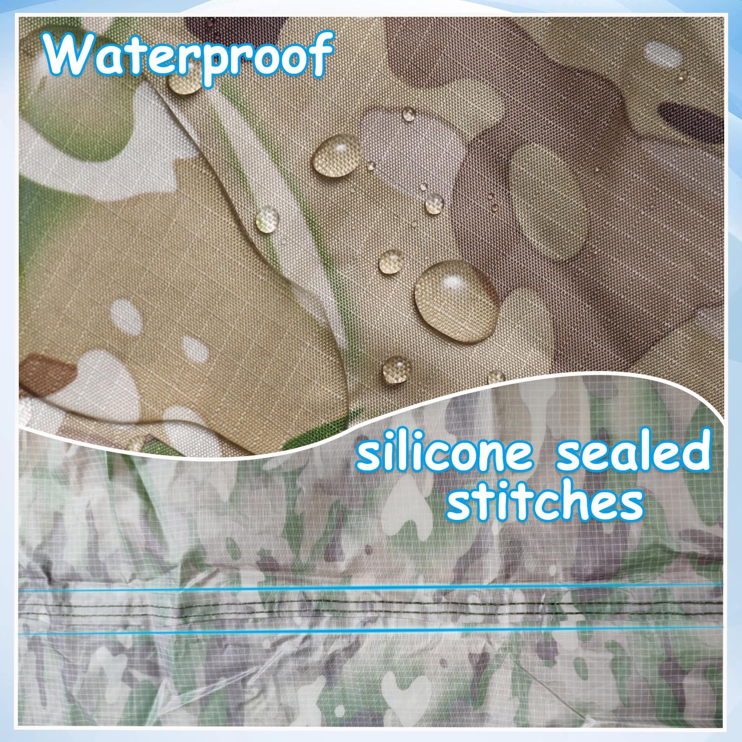 Poncho de pluie pour adulte grande taille avec capuche, poncho camouflage imperméable, poncho militaire pour camping, randonnée, pêche, voyage et plein air, facile à ranger.
