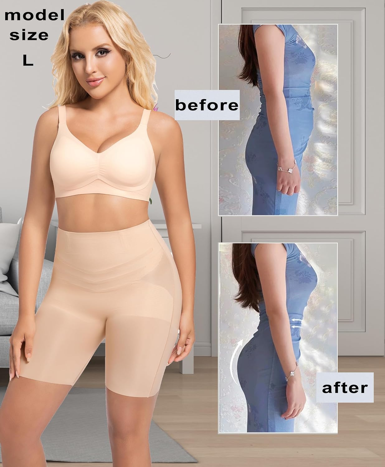 PRETTYWELL Shapewear Tummy Control Shorts for Women, Comfort High Waisted Body Shaper, Seamless no Rolling Thigh Slimmer - Image 5