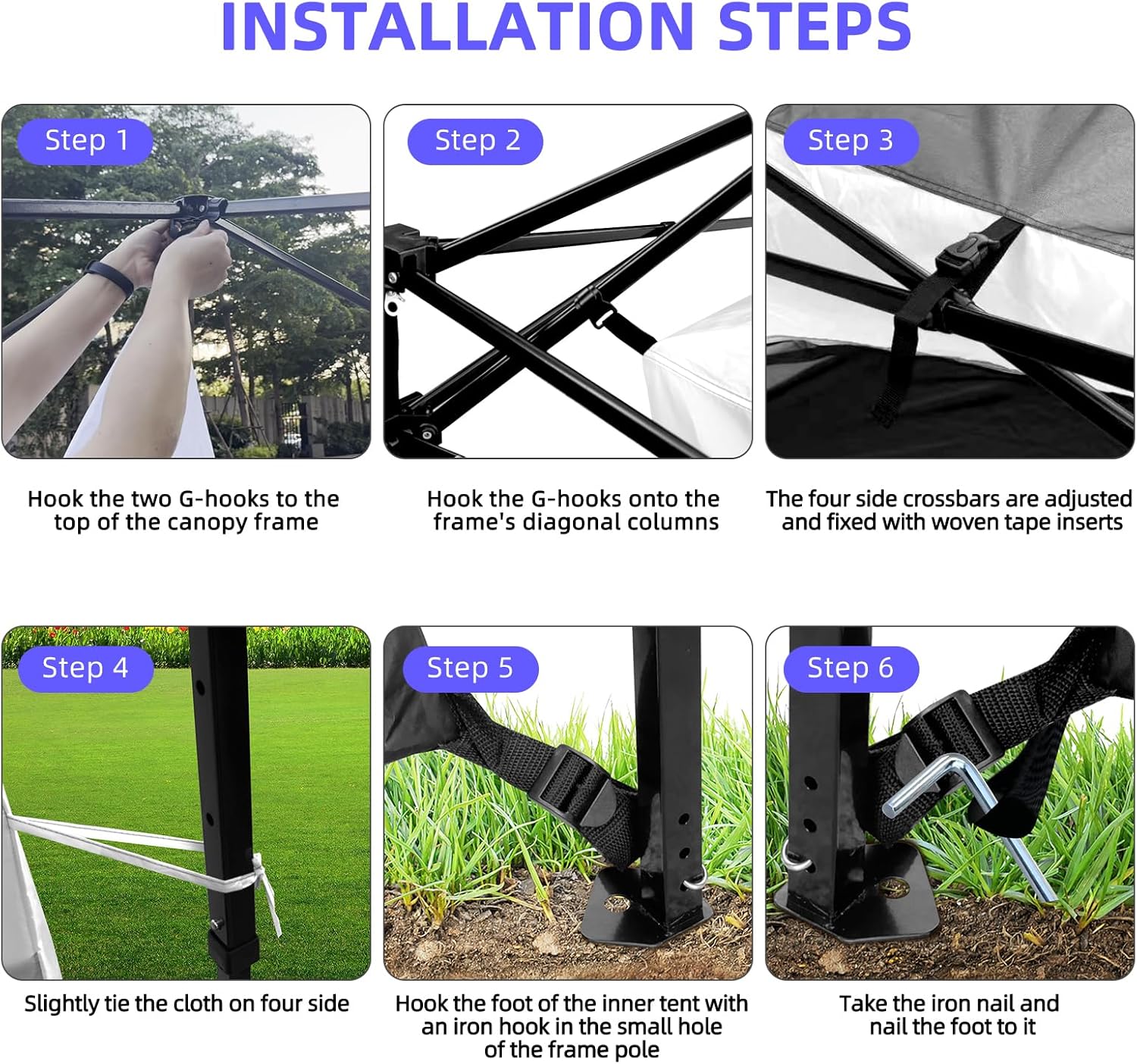 Joramoy Camping Cube for 10×10 Pop Up Canopy, Converts Straight Leg Canopy into Camping Inner Tent, Portable Vented Cube Tent with Full Floor(Frame/Top NOT Included)