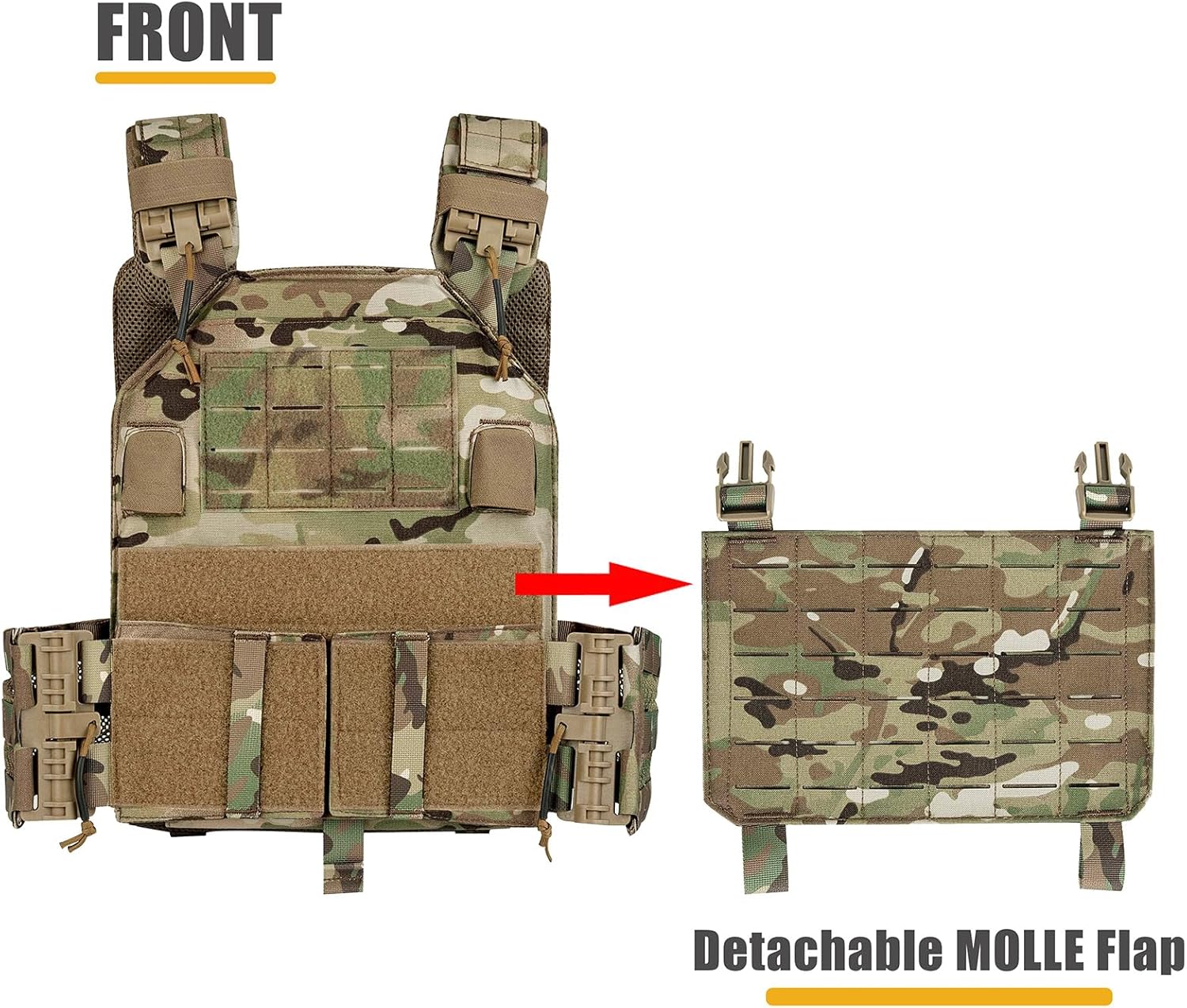 PETAC GEAR Laser-Cutting Vest for Men Cosplay — Quick Release Modular Lightweight MOLLE Weighted Training Vests.