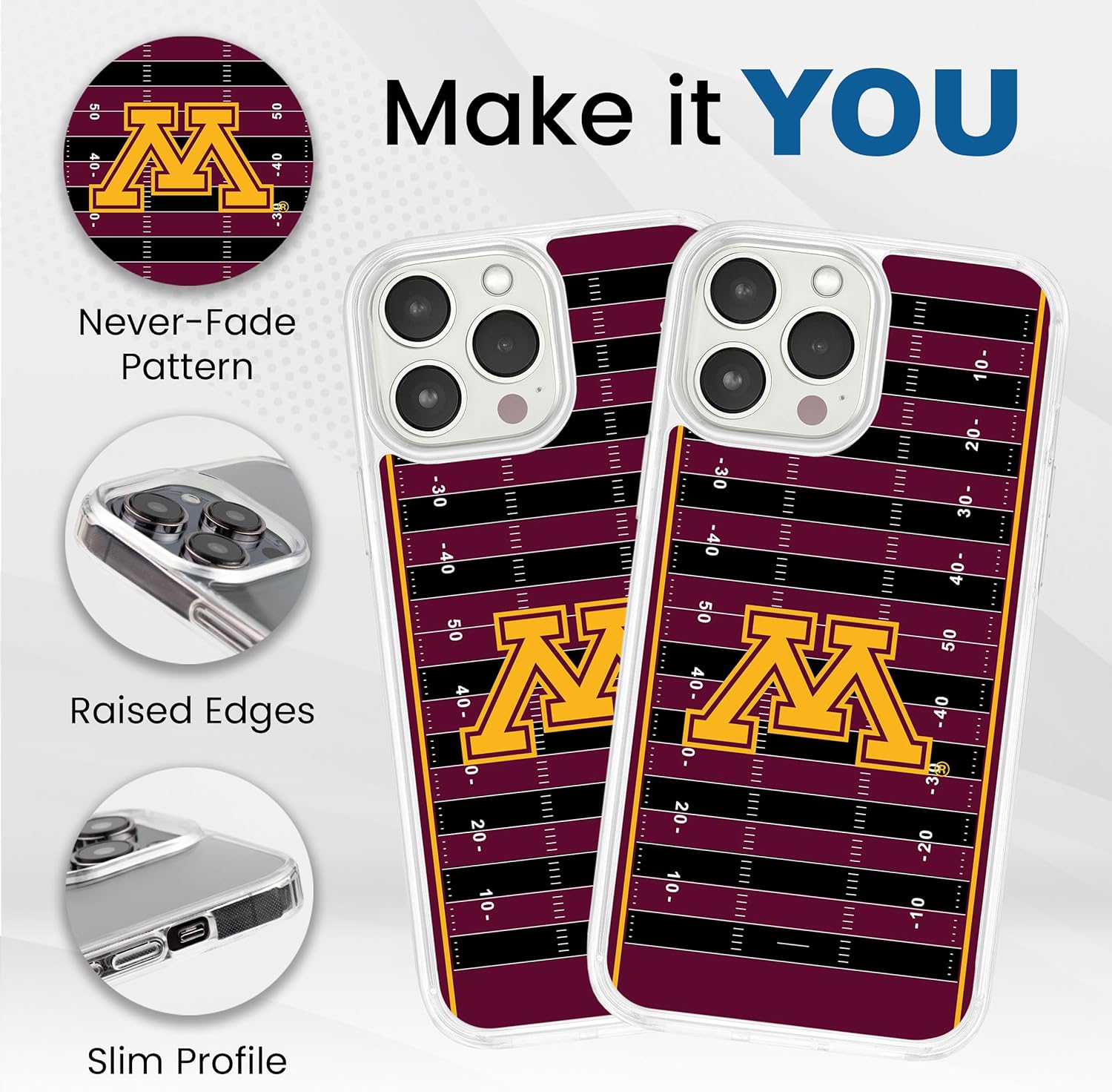 Affinity Bands Minnesota Golden Gophers HD Phone Case Compatible with MagSafe Apple iPhone 13 (Field)