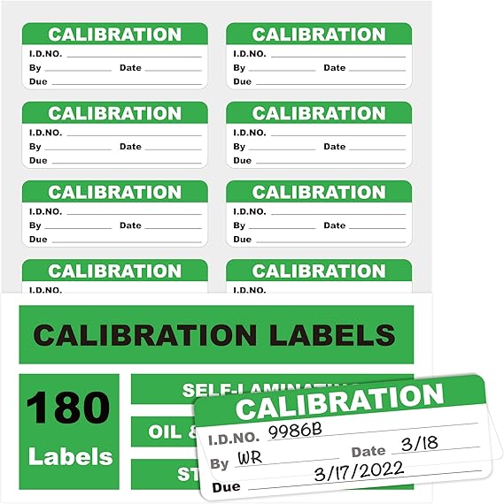 Premium SelfLaminating Calibration Labels, Waterproof WriteOn