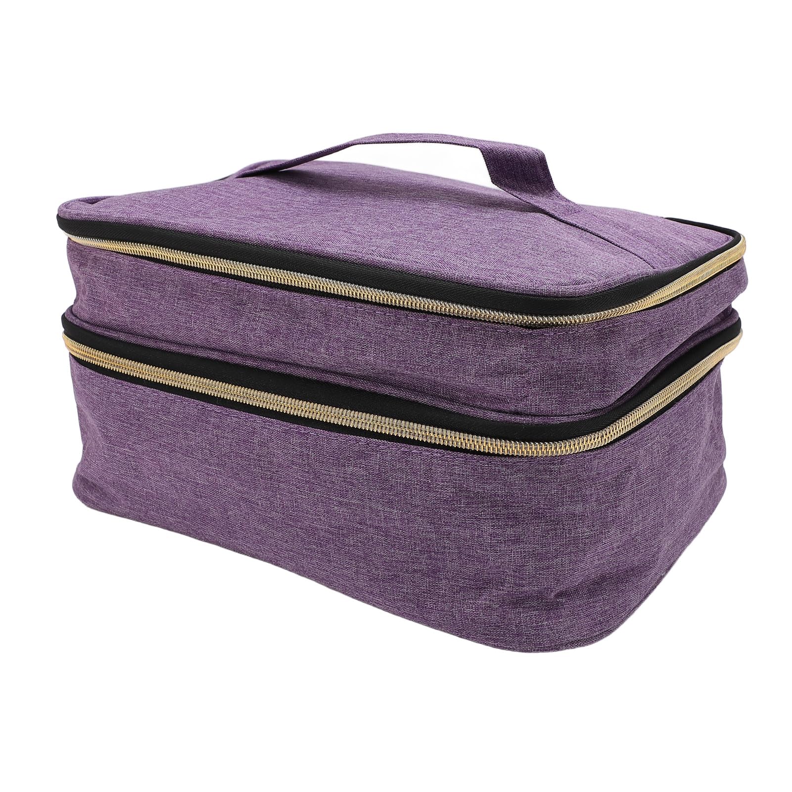 Borsa organizer da cucito, scatola da cucito a doppio strato (Viola) | Borsa portaoggetti per accessori da cucito con scomparti multipli per contenere aghi, filo, forbici, metro a nastro