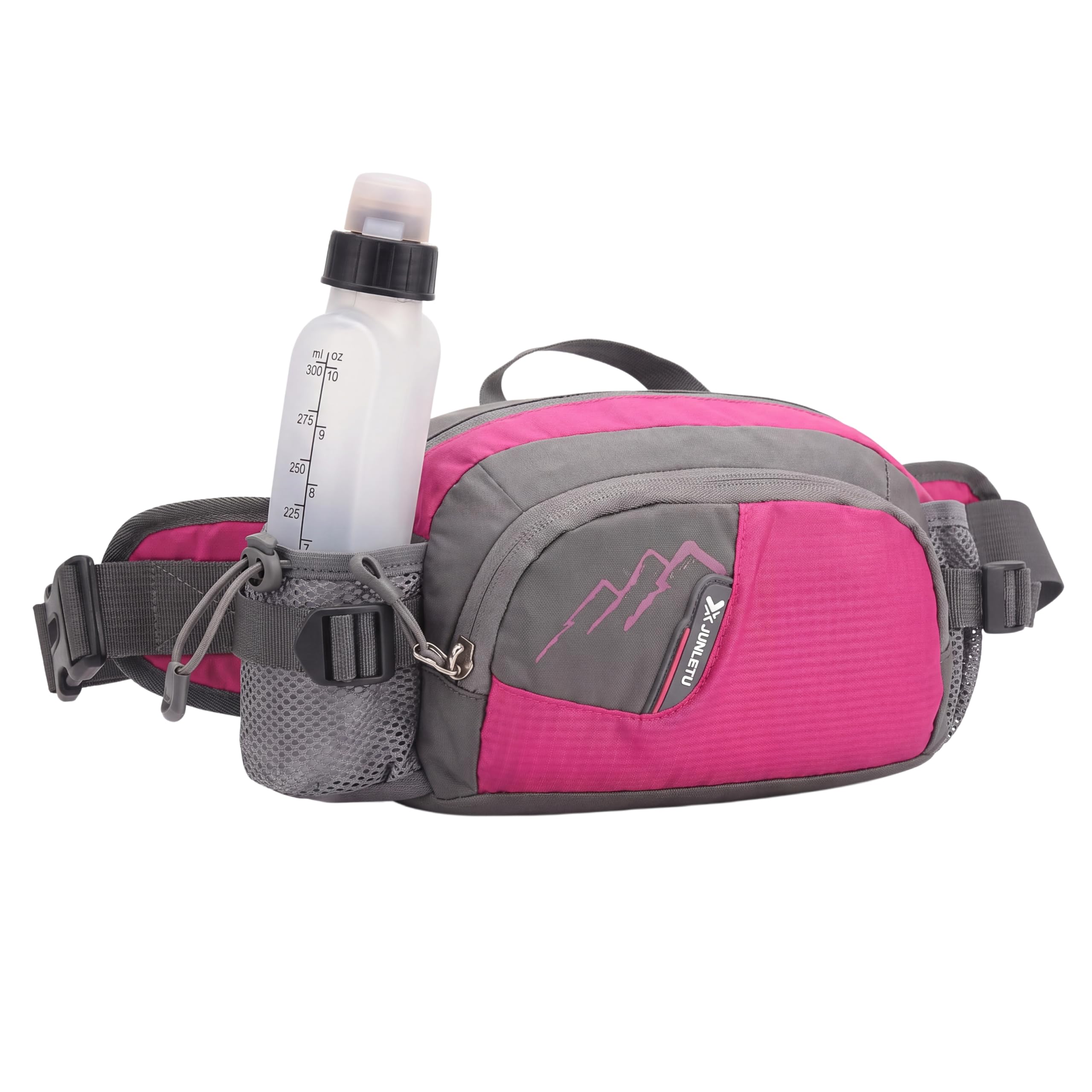 ROSSRORE Dog Walking Bag with Water Bottle Holder for Women Men, Hiking Waist Bag with Phone Holder for 7" Phone, Adjustable Anti-Bounce Hip Bag for Walking Travelling Red