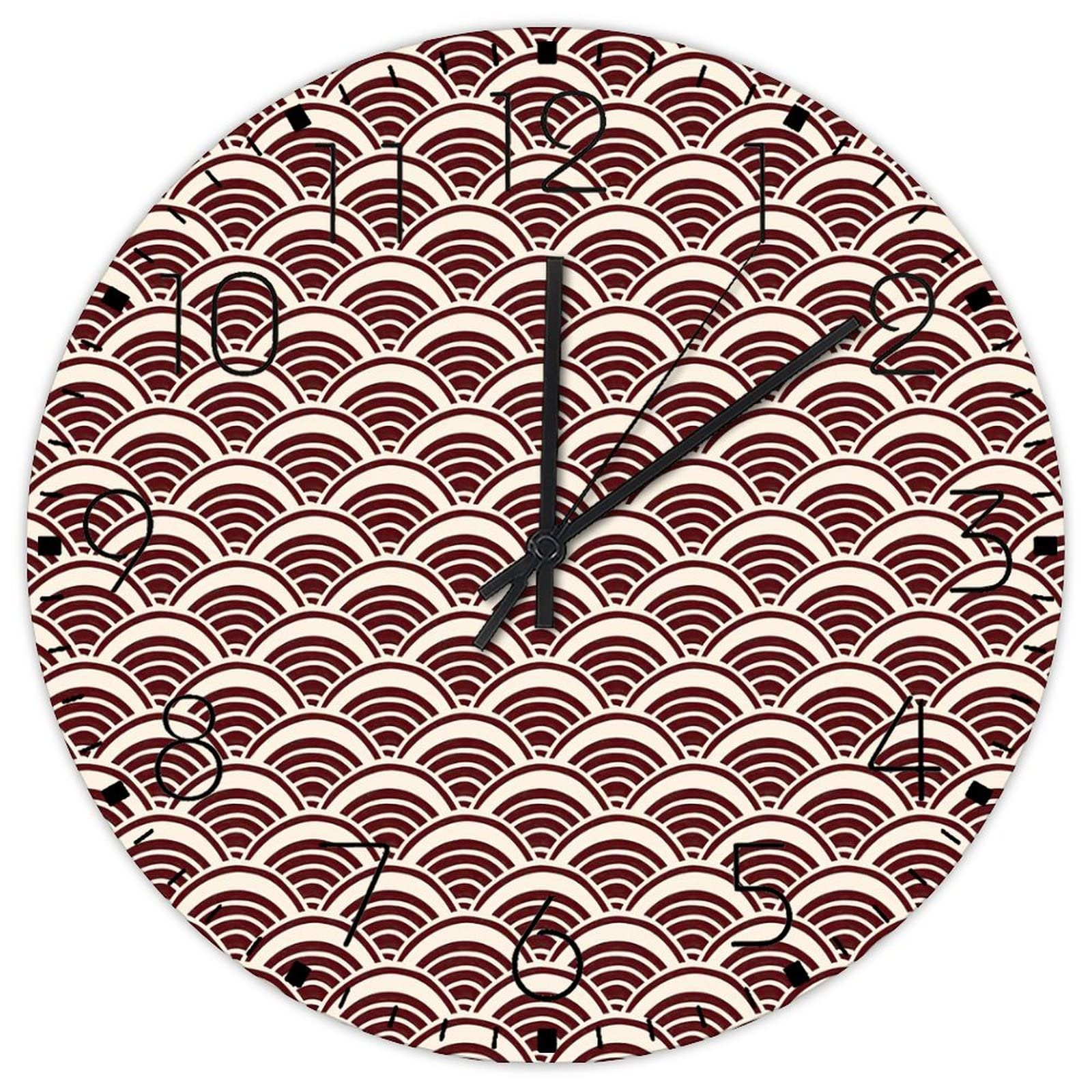 Horloge murale silencieuse en bois rustique de 30,5 cm pour salon
