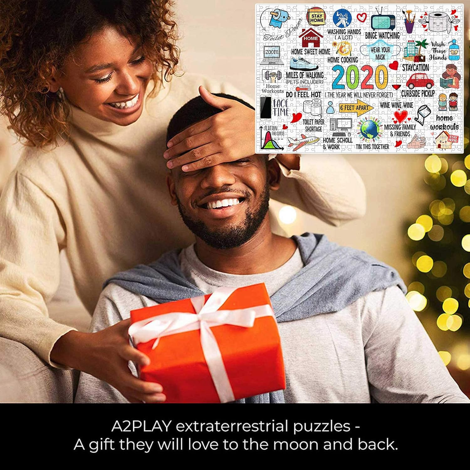 2020 Commemoration Jigsaw Puzzle for Adults Kids 1000 Pieces 2020 Events Christmas Jigsaw Puzzles for Kids Toys,Best for Family Stress Relief Game Play Collection,Valentines Day Decorations Gifts (E)