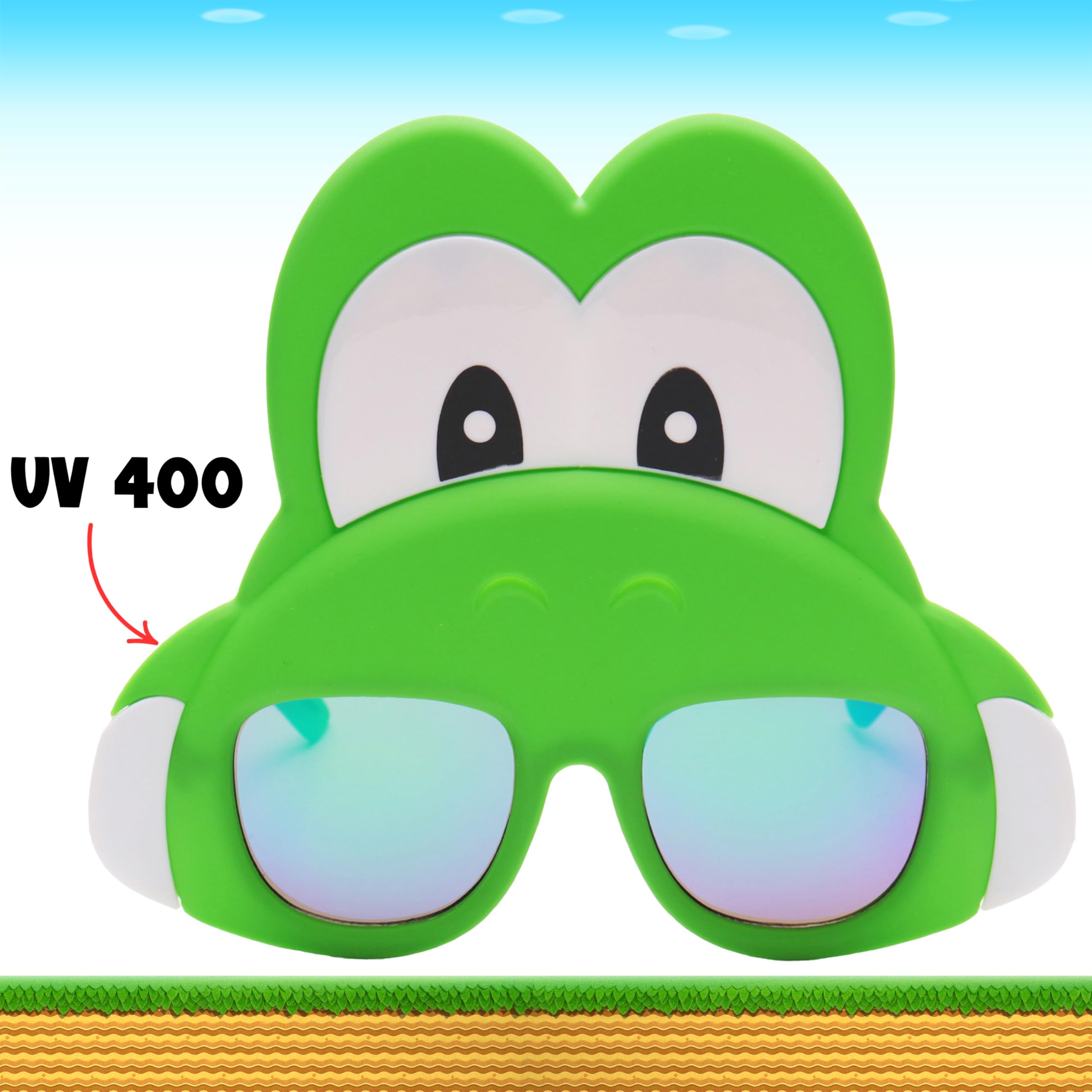 Sun-Staches Yoshi Sonnenbrille Kostüm Sonnenbrille Green Retro Katzenauge Party Favors UV400