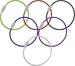 Keychain, Wisdompro 6 Pack 6.3‘’ Stainless Steel Wire Ring 2mm Cable Loops for Hanging Luggage Tag, Keyrings, ID Tag (Pack of 6-6.3 inch)