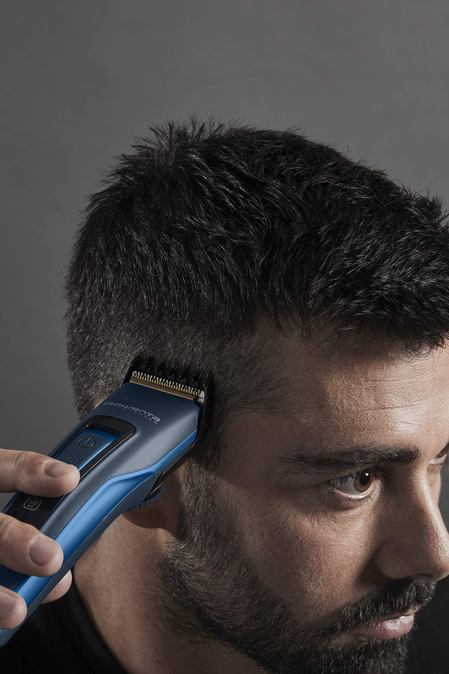 Rowenta Advancer Xpert TN5241 Cortapelos para hombre, cuchillas acero inoxidable, revestimiento titanio, 45 ajustes de 0.5 mm a 30 mm, autonomía hasta 120 min, carga rápida, sin cable, neceser