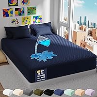 Vista 27 de OhGeni Protector de colchón 100% impermeable, protector de colchón tamaño King, se adapta a colchones de 6 a 20 pulgadas con bolsillo profundo