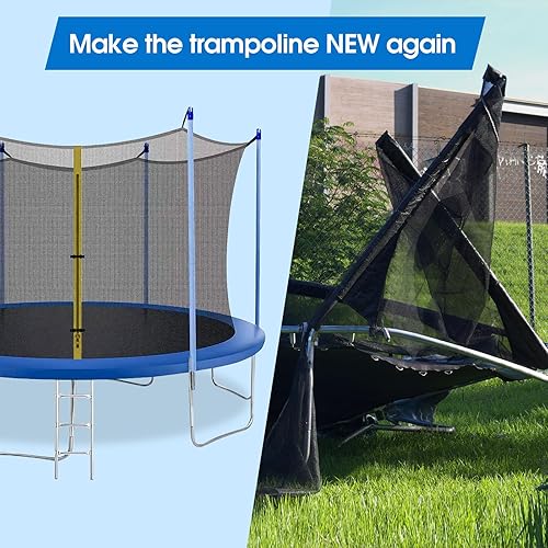 Miniatura 2 de Los postes universales de repuesto para cama elástica vienen con abrazaderas, tornillos y pernos, tapas de placta, se adapta a marco de trampolín