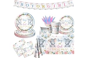 142Pcs Elephant Gender Reveal Decorations Gender Reveal Party Supplies Boy or Girl Gender Reveal Decorations