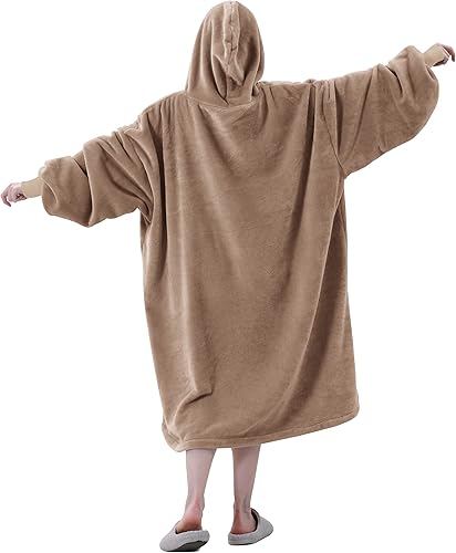 Miniatura 2 de Easy-Going Oversized Flannel Wearable Blanket Hoodie for Adults, One Size Fits All